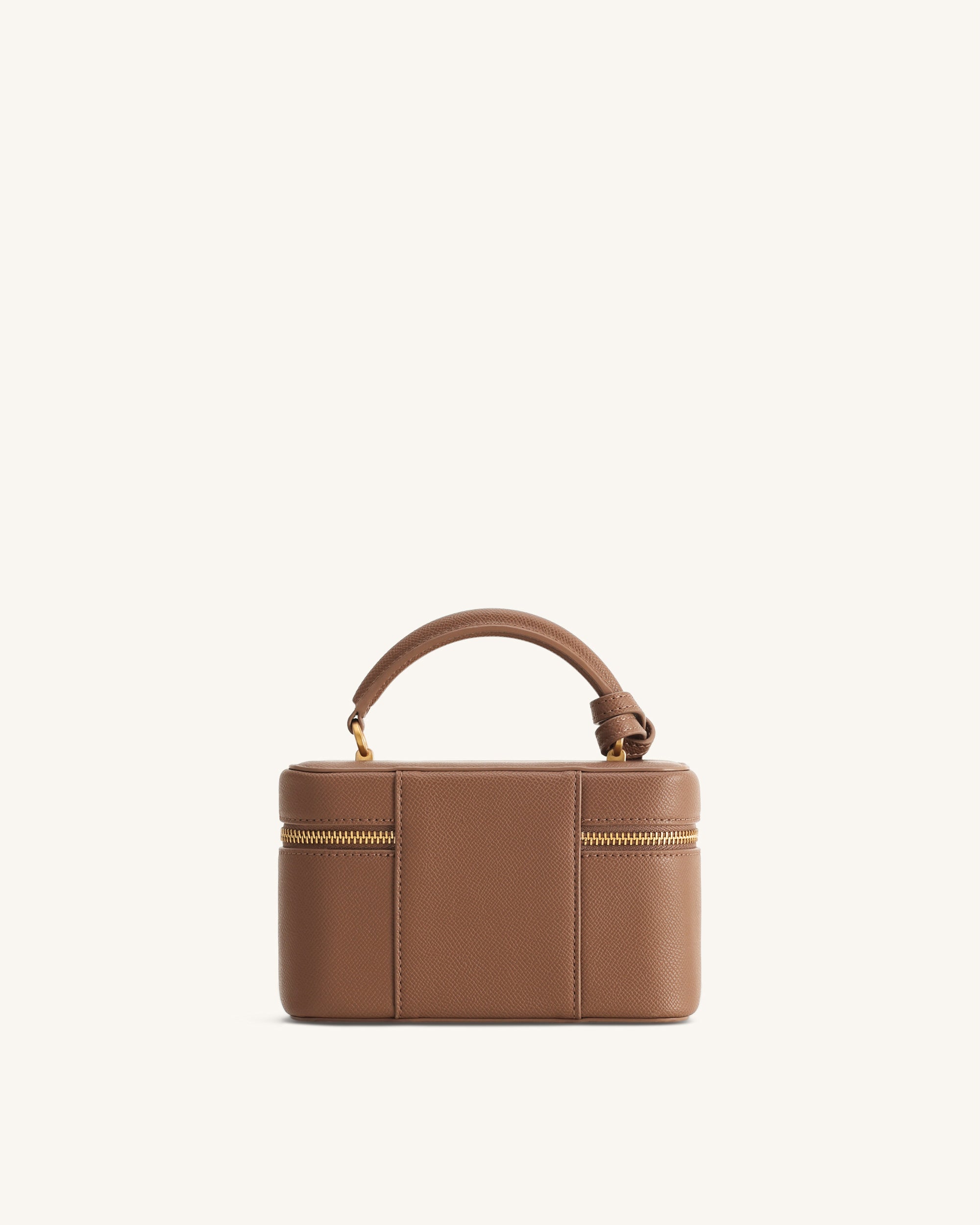 Cleo Box Shape Top Handle Bag - Brown