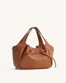 Mabel Soft Bow Tote Bag - Caramel Brown