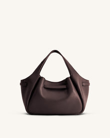 Mabel Soft Bow Tote Bag - Dark Brown