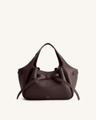Mabel Soft Bow Tote Bag - Dark Brown