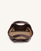 Mabel Soft Bow Tote Bag - Dark Brown