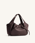 Mabel Soft Bow Tote Bag - Dark Brown