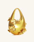 Lydia Floral Embellished Handbag - Gold
