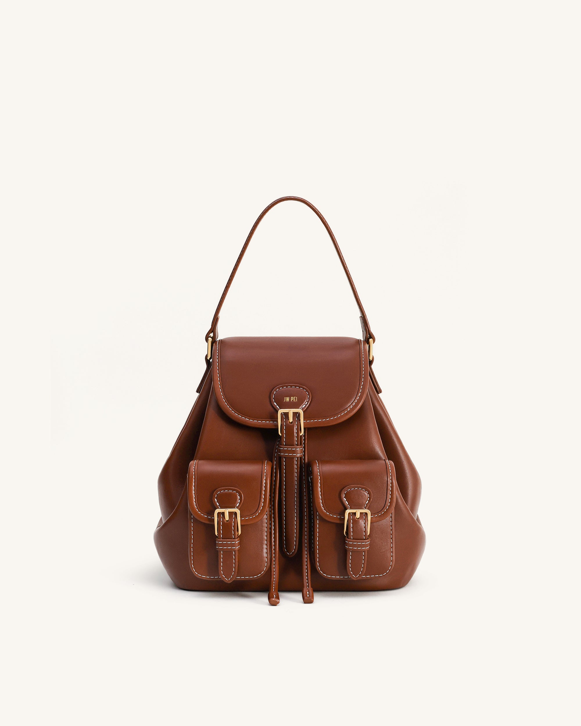 Harper Backpack Harper Buckle Pocket Backpack - Dark Brown | JW PEI