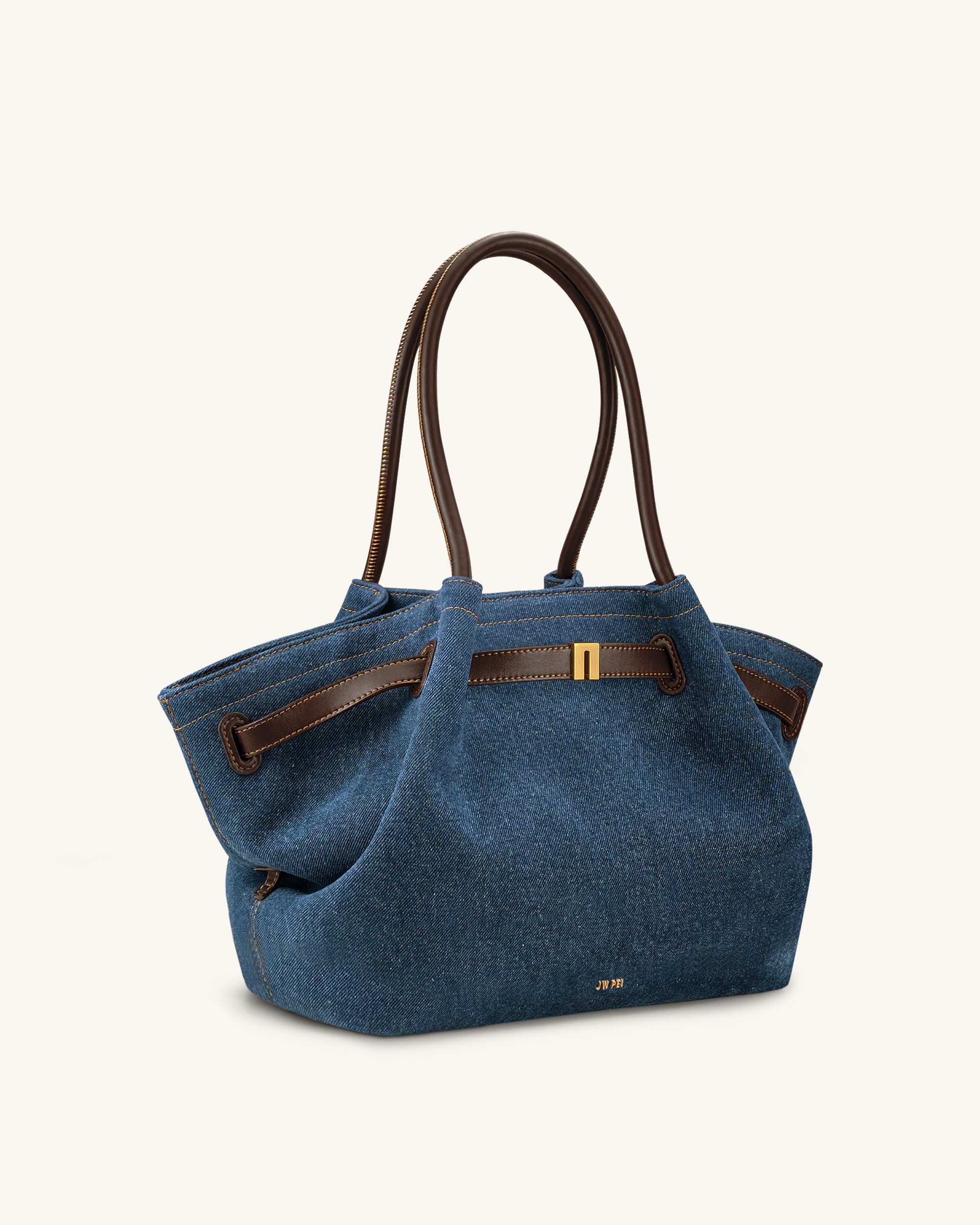 Hana Medium Denim Tote Bag - Blue Denim