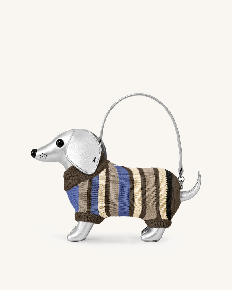 Addison Dachshund Handbag - Silver