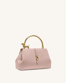 Bruna Dachshund Metal Handle Top Handle Bag - Light Pink