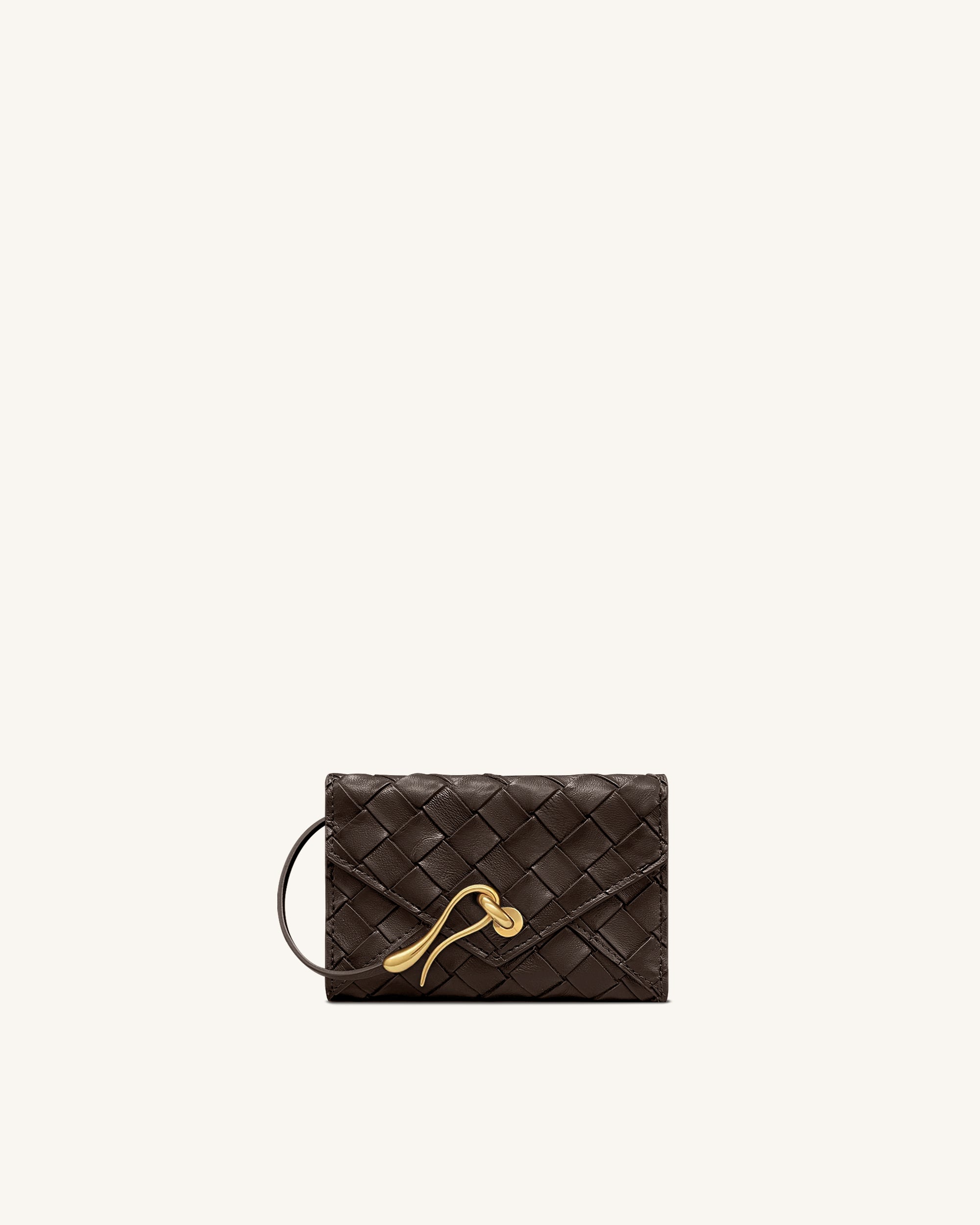 Celeste Woven Textured Envelope Wallet - Chocolate