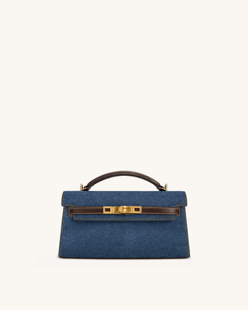 Noor Top Handle Bag - Blue Denim