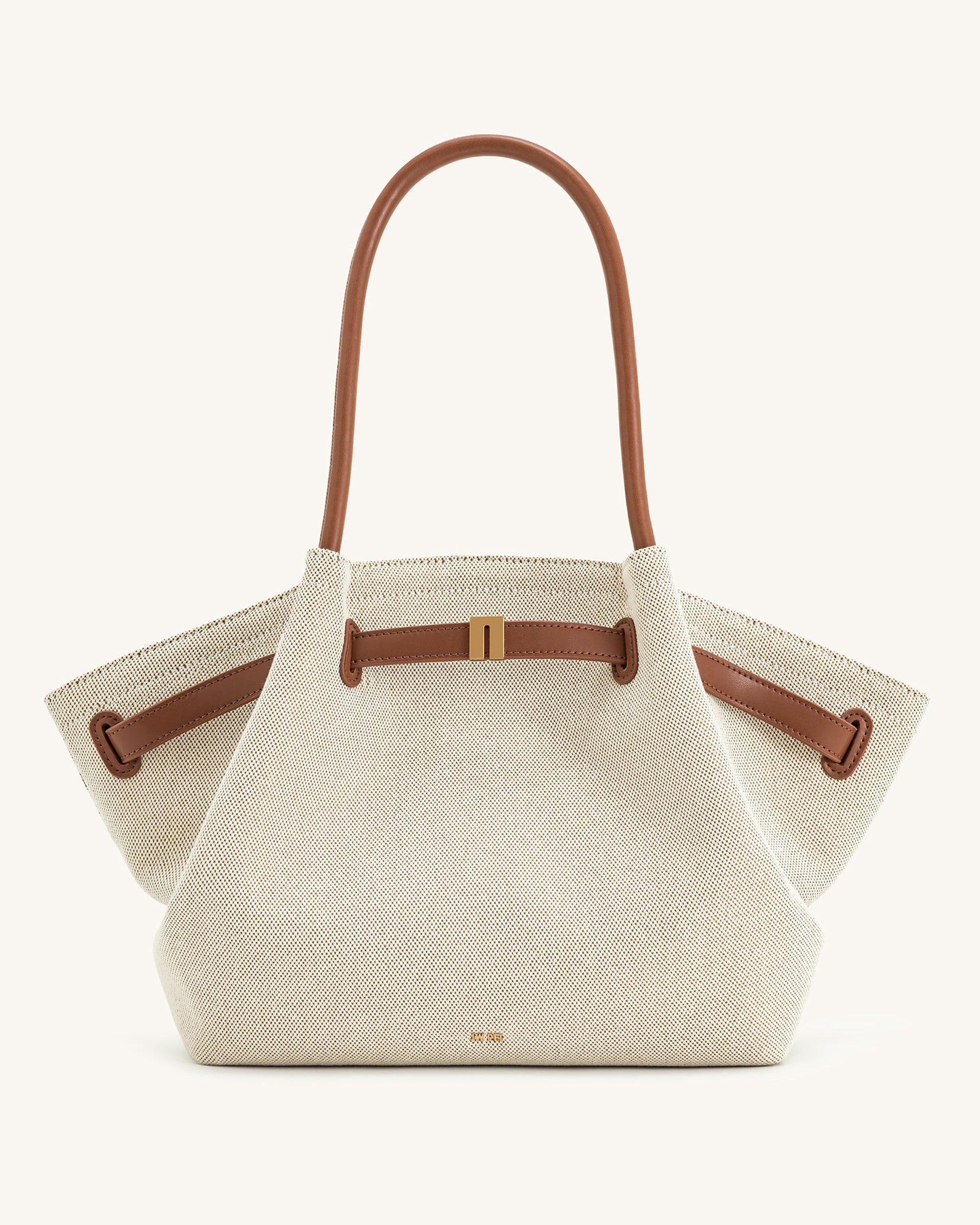 Hana Large Tote Bag - Brown Canvas