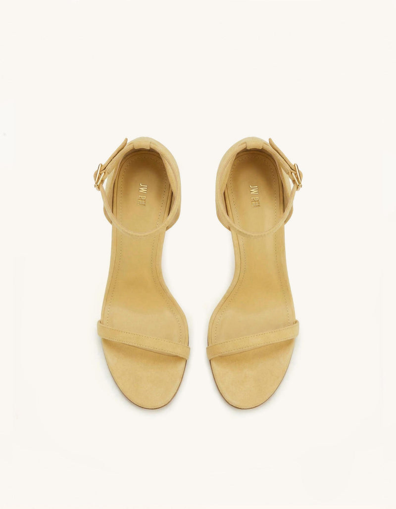 Alivia Ankle Strap Suede Sandals - Yellow