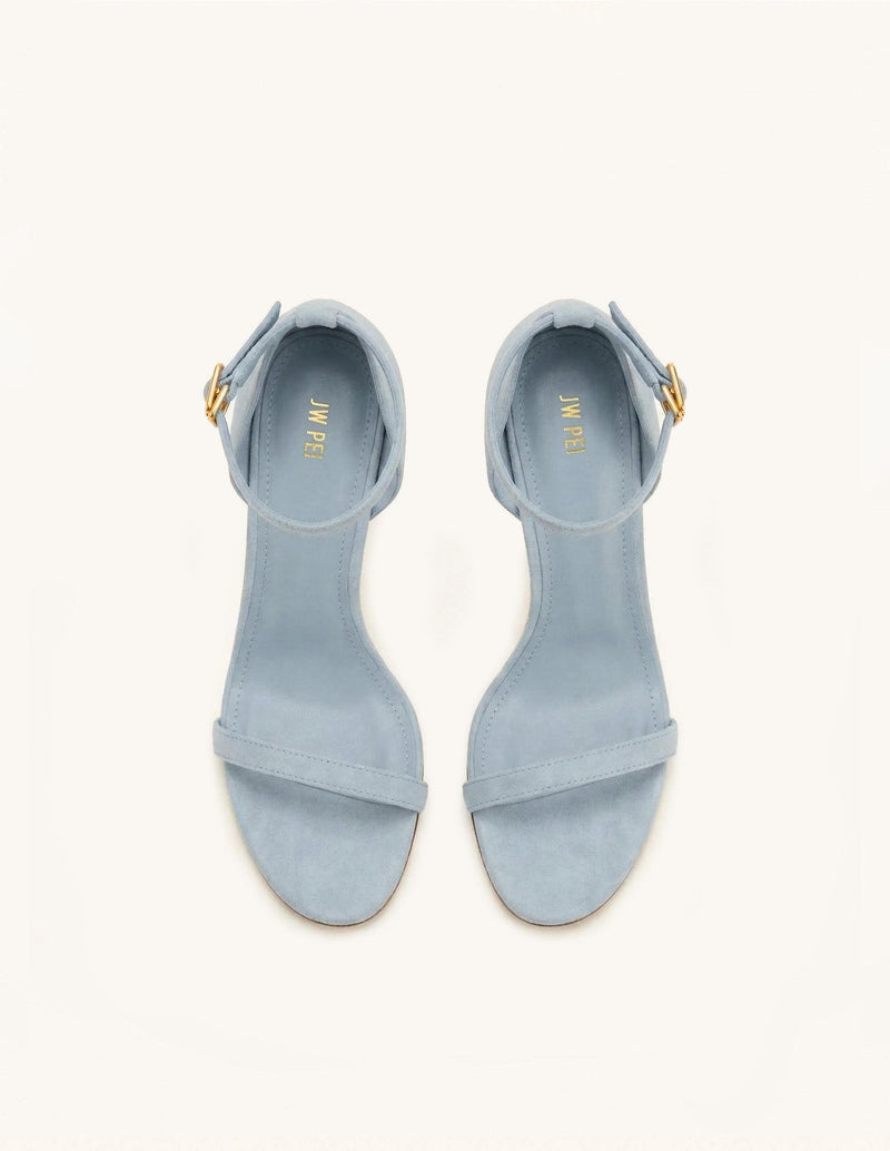 Alivia Ankle Strap Suede Sandals - Blue