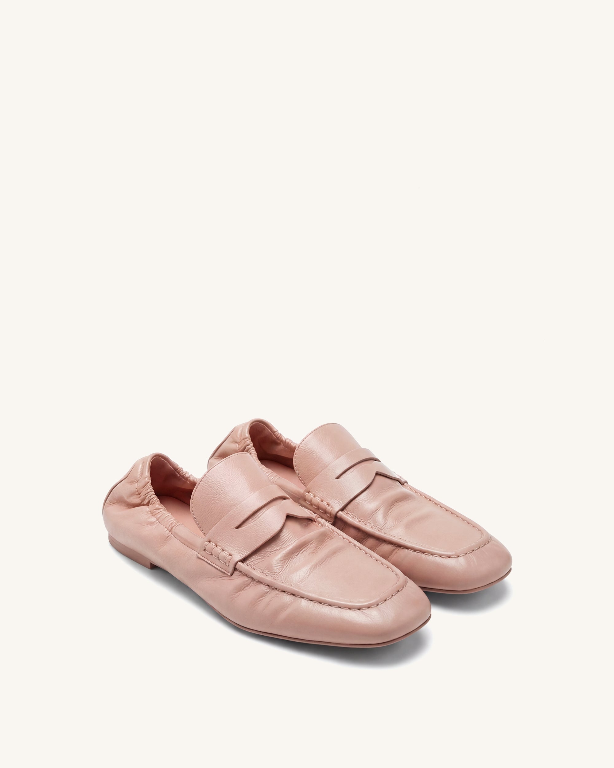 Rowan Pleated Flat Loafers - Pink