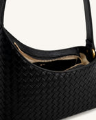 Lyra Woven Shoulder Bag - Black