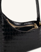 Lyra Shoulder Bag - Black Croc