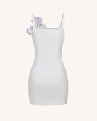 Iris Floral Print Strappy Bodycon Mini Dress - White