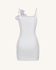 Iris Floral Print Strappy Bodycon Mini Dress - White