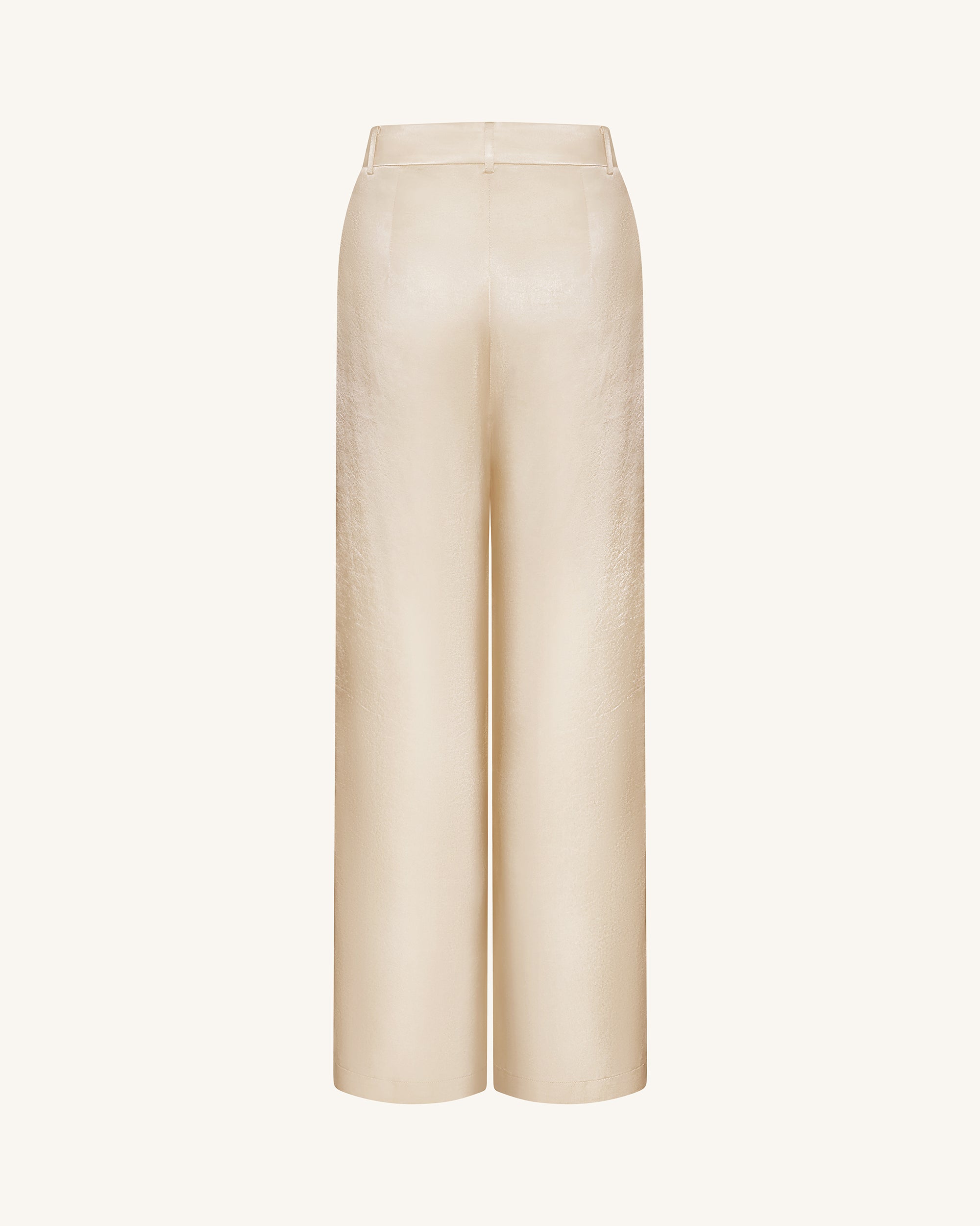 Satin Wide-Leg Trousers - Cream