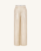 Satin Wide-Leg Trousers - Cream