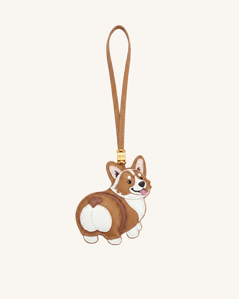 Corgi Bag Charm - Tan Multi