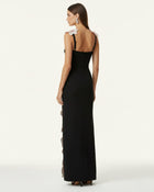 Flower Embroidered Dress - Black/Pink