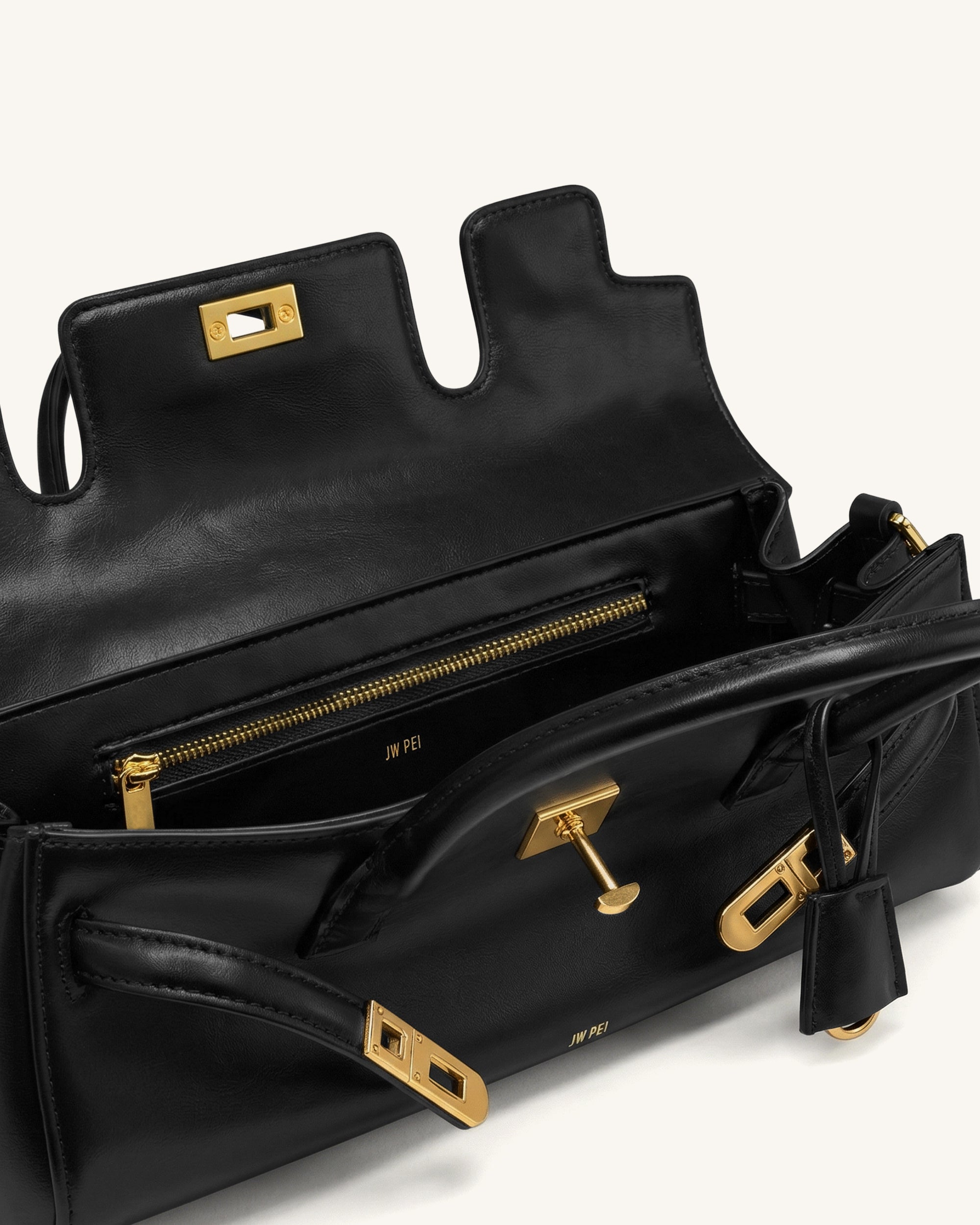 Yara Small Top Handle Shoulder Bag - Black