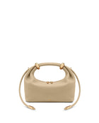 Ellie Metal Ring Embellished Top Handle Bag - Beige