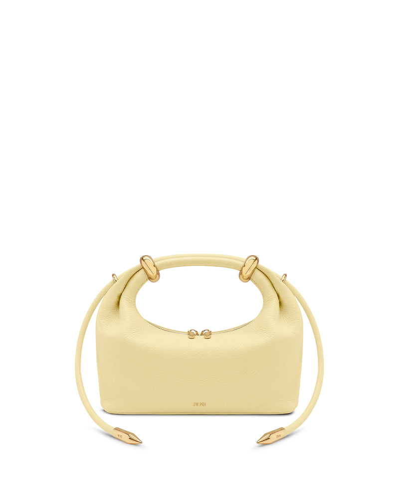 Ellie Metal Ring Embellished Top Handle Bag - Lemon Yellow