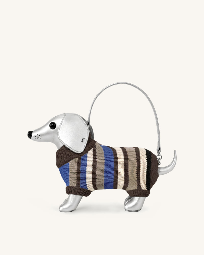 Addison Dachshund Handbag - Silver