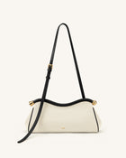 Naomi Curved Shoulder Bag - Black Canvas