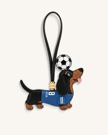World Cup Dachshund Soccer Jersey Bag Charm - Blue