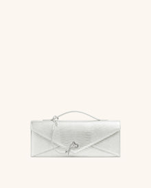 Celeste Envelope Top Handle Bag - Silver Lizard Texture