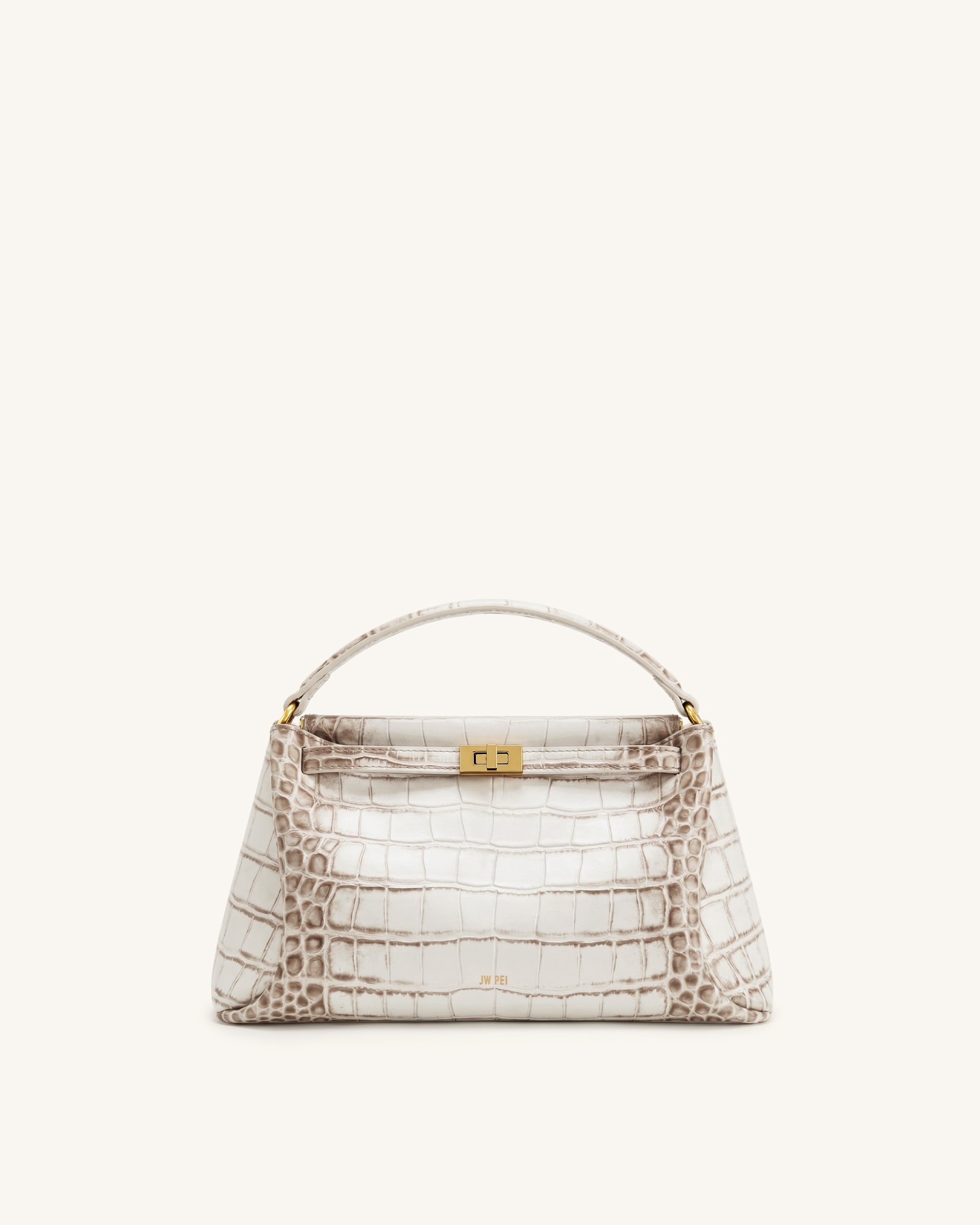 Carmen Top Handle Bag - Off White Croc