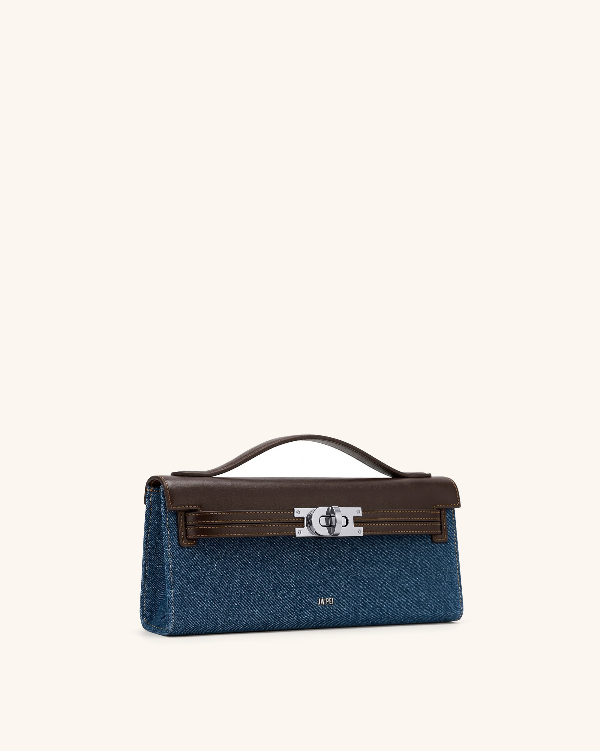 Bria Structured Top Handle Bag - BLue Denim