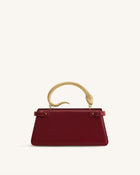 Elena Snake Handle Top Handle Bag - Wine Red