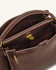 Carmen Top Handle Bag - Reddish Brown
