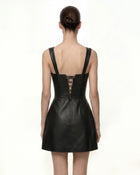 Iris Floral Print Corset Dress - Black