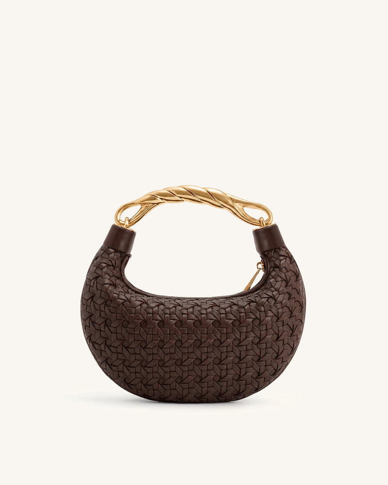 Orla Woven Handbag - Cocoa Brown