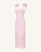 Orchid Embroidered Corset Dress - Dusty Rose