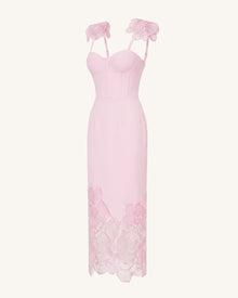 Orchid Embroidered Corset Dress - Dusty Rose