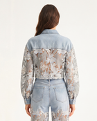 The Rhinestone Cowgirl Cropped Jacket  - Light Blue