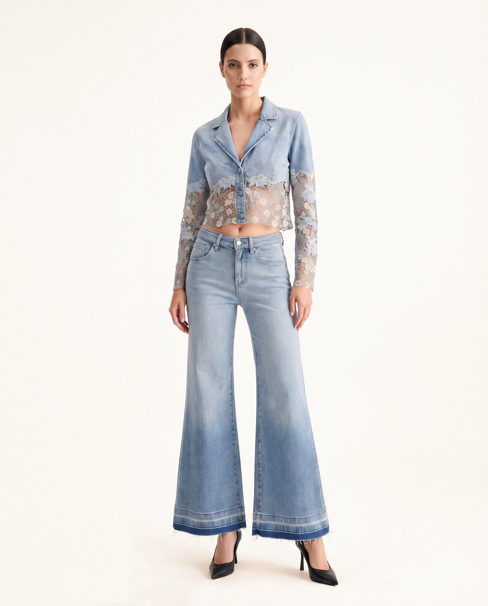 The Prima Donna Denim Blazer - Light Blue