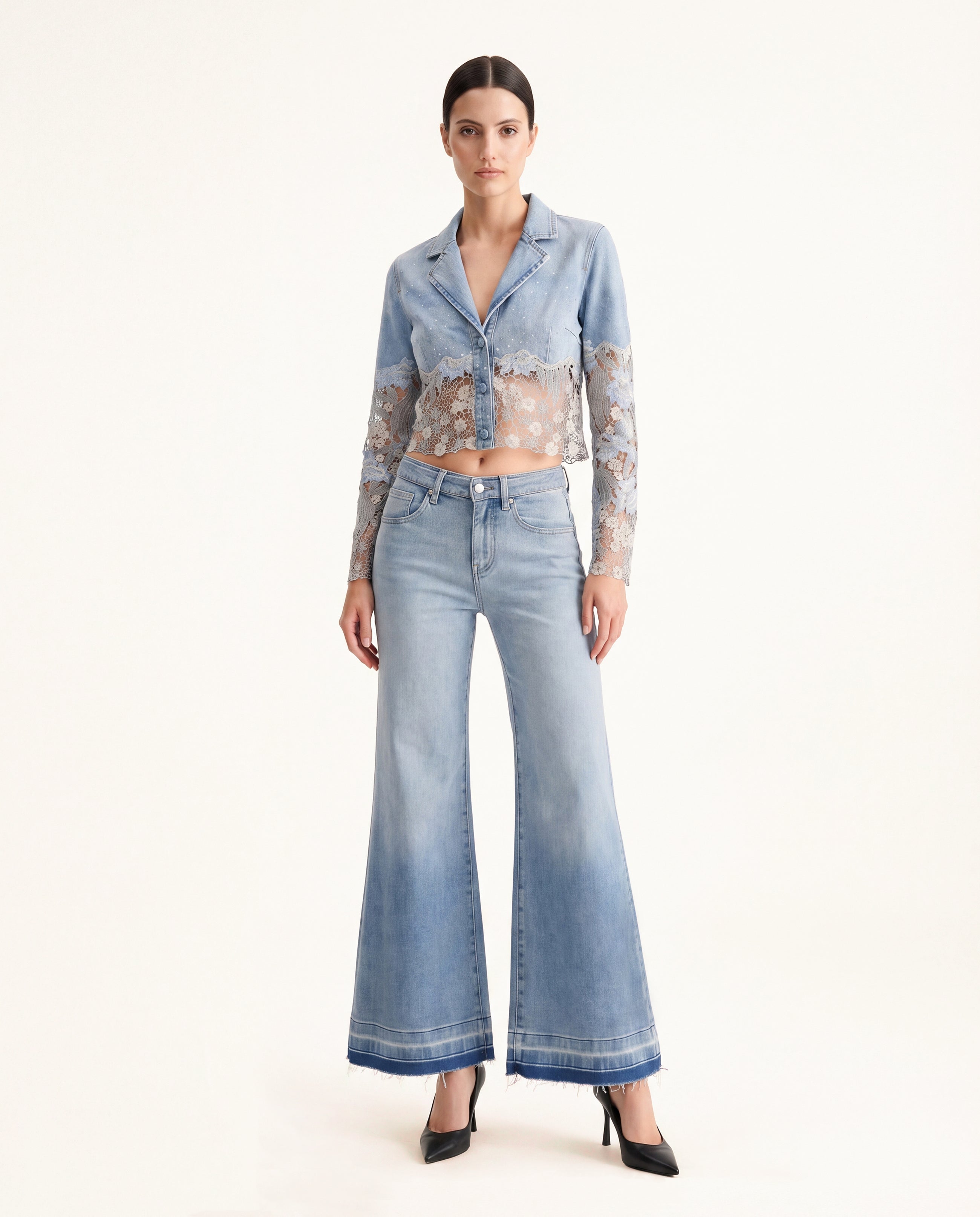 The Prima Donna Denim Blazer - Light Blue
