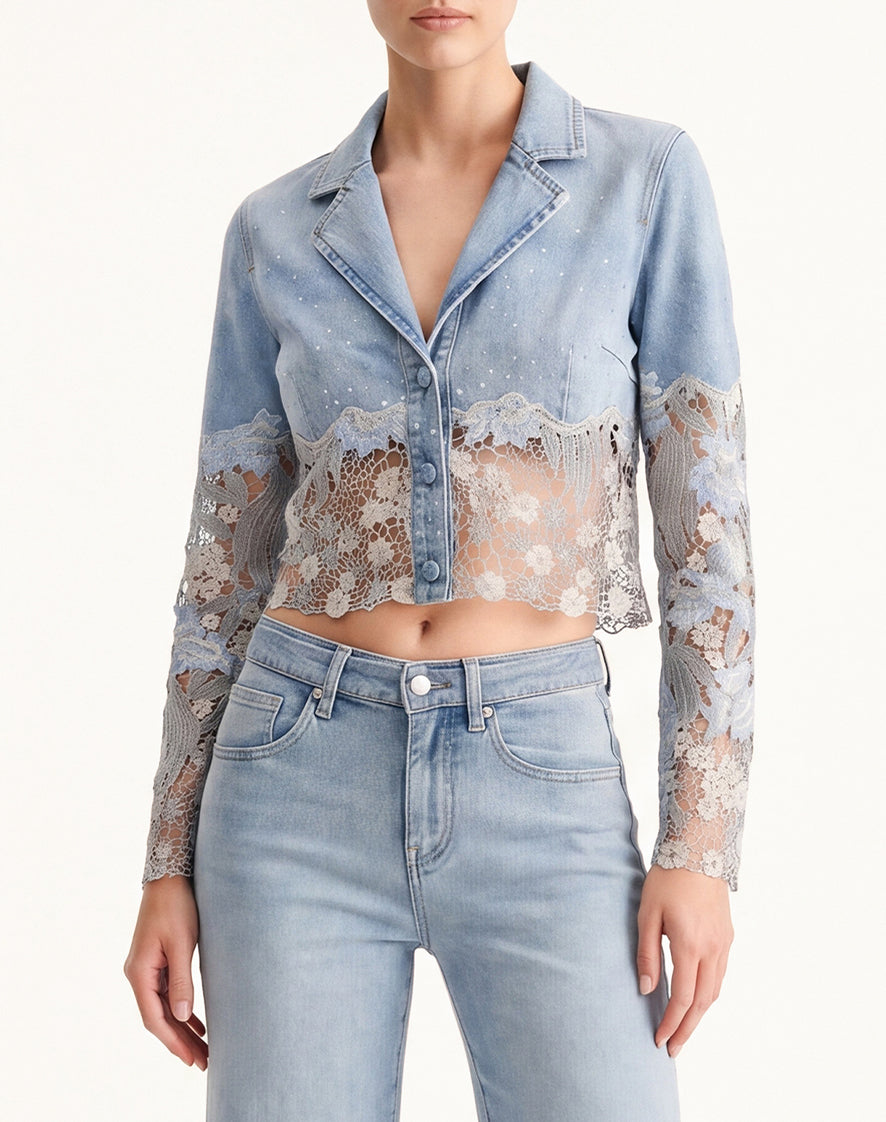 The Prima Donna Denim Blazer - Light Blue