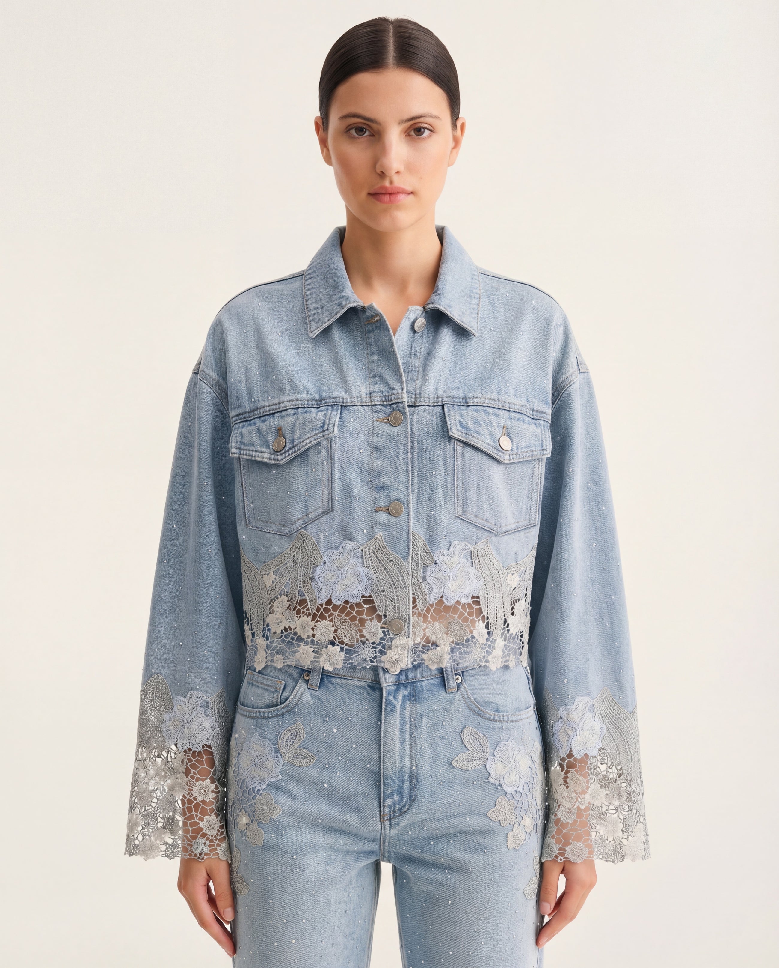 The Showgirl Denim Jacket - Light Blue