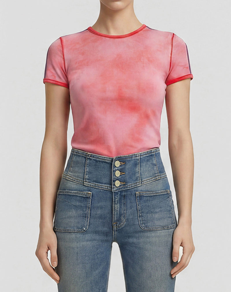 The Lil Sinful Ringer Cloud Cover T-shirt - Strawberry Haze