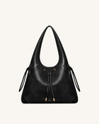 Celandra Drawstring Hobo Bag - Black