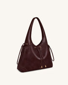 Celandra Drawstring Hobo Bag - Deep Burgundy