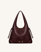 Celandra Drawstring Hobo Bag - Deep Burgundy