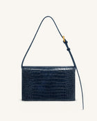 Clio Envelope Crossbody Bag - Navy Croc